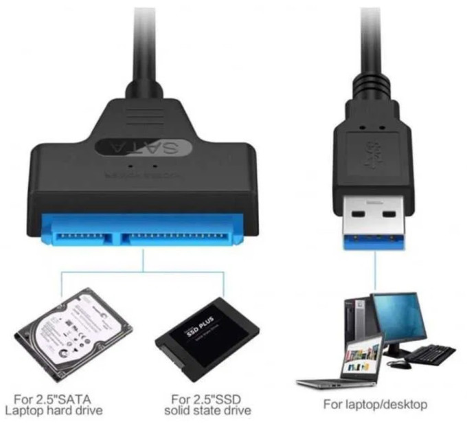 Перехідник SATA - USB 3.0 для жорсткого диску HDD SSD 2.5““ SmartGo