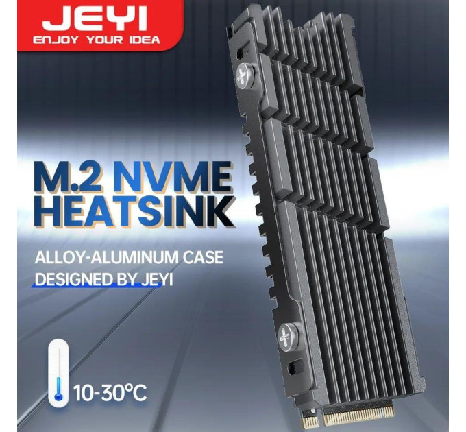 Радіатор охолодження SSD M.2  2280 + термопрокладки Jeyi iCold-2 Silver