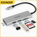 USB 3.0 хаб + кардридер + конвертер HDMI 4K Essager. Переходник Type-C - HDMI USB 3.0 хаб + кардридер + конвертер HDMI 4K Essager. Переходник Type-C - HDMI