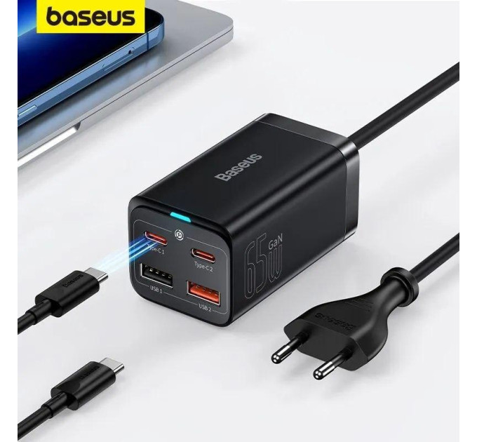 Мережевий зарядний пристрій Baseus GaN3 Pro Desktop 65W CCGP040101 (ccdk65e)  BLACK