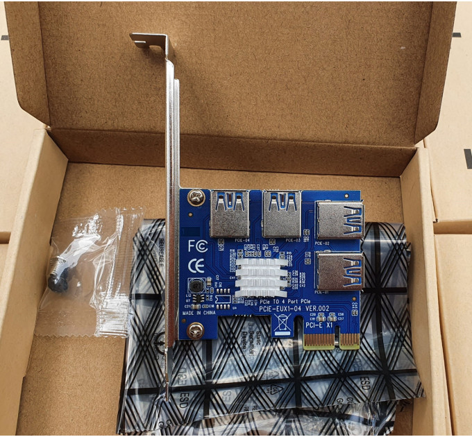 Плата розширення живлення для райзера PCI-E 1x to 4x Riser
