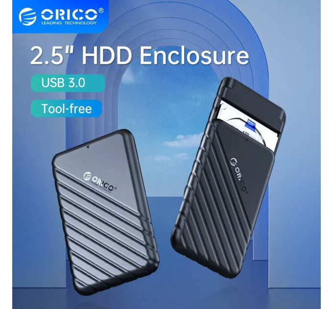 Зовнішня кишеня USB 3.0 SATA HDD/SSD 2,5““ Orico 25PW1-U3. Чорний