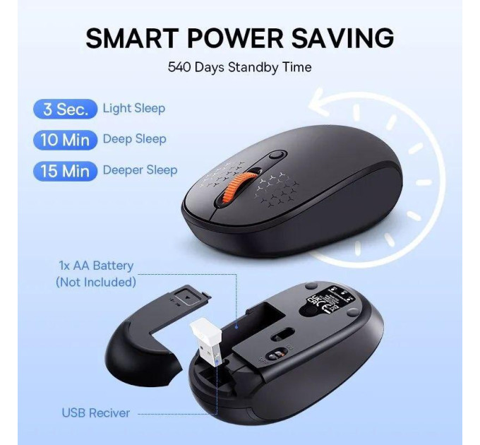 Бездротова миша Baseus F01B Bluetooth + радіо 2.4Ghz