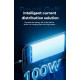 Мережевий зарядний пристрій Asometech 100W GAN (2xType-C + USB-A) Display