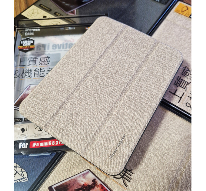 Чохол REMAX Chan Series Leather Case PT-10 for iPad Mini 6 8.3“ бежевий + відсік для стілусу
