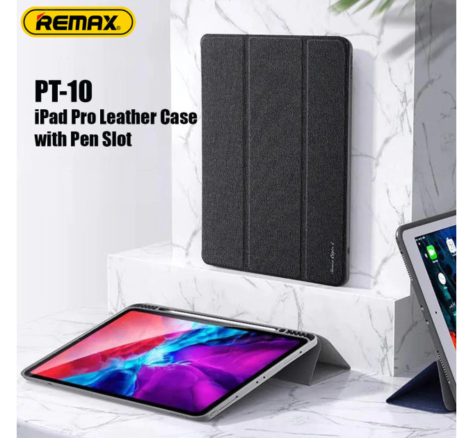 Чохол REMAX Chan Series Leather Case PT-10 for all iPad 10.2“ (2019-2022) синій + відсік для стілусу