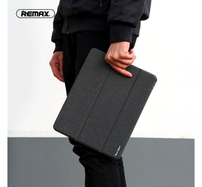 Чохол REMAX Chan Series Leather Case PT-10 for all iPad Pro 12.9“ (2019-2022) темно-сірий + відсік для стілусу