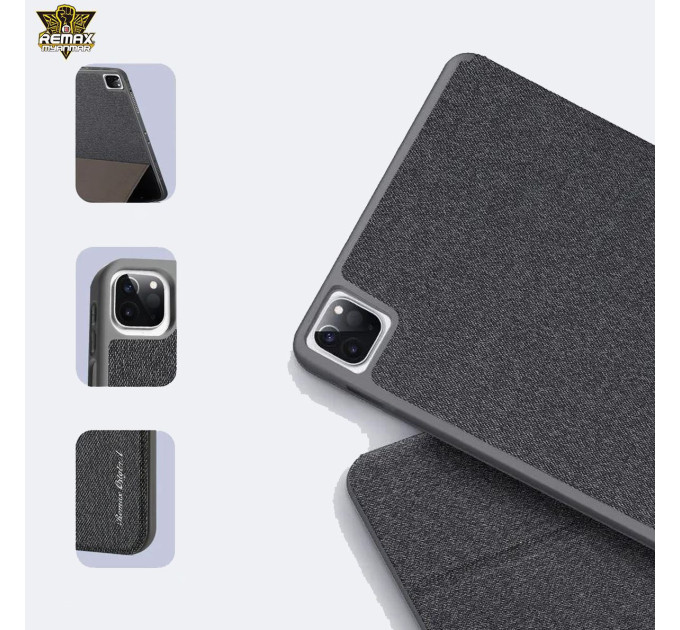 Чохол REMAX Chan Series Leather Case PT-10 for all iPad Pro 12.9“ (2019-2022) темно-сірий + відсік для стілусу