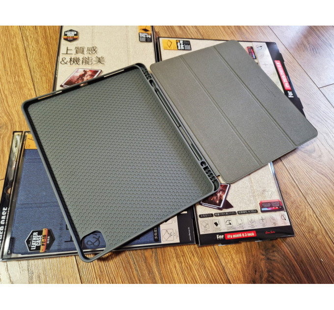 Чохол REMAX Chan Series Leather Case PT-10 for all iPad Pro 12.9“ (2019-2022) темно-сірий + відсік для стілусу