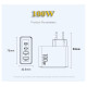 Мережевий зарядний пристрій Essager 100W GAN (2xType-C + 2xUSB-A)  ES-CD37 чорне