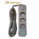 Мережевий фільтр-подовжувач 2м Power Strip 3 розетки 2xUSB-A 1xUSB-C із заземленням