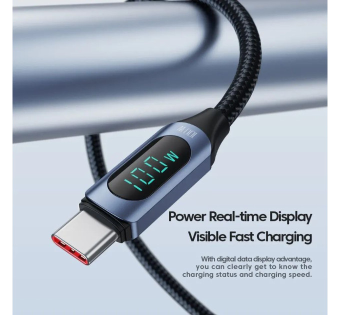 Кабель  Type-c - Type-c 100W 1М Toocki Display PD3.0 QC4.0 FCP AFC Чорний