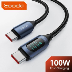 Кабель Type-c - Type-c 100W 1М Toocki Display PD3.0 QC4.0 FCP AFC Чорний Кабель Type-c - Type-c 100W 1М Toocki Display PD3.0 QC4.0 FCP AFC Чорний