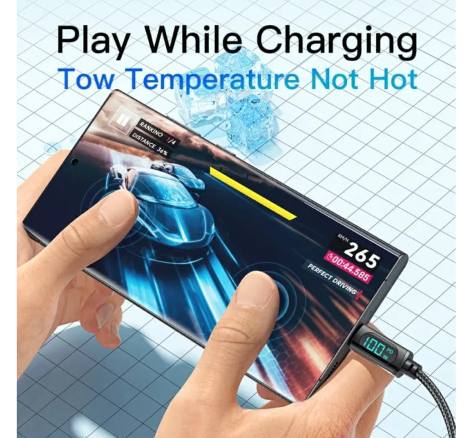 Кабель  USB - Type-c 100W Essager Display PD QC4.0 FCP AFC - 1m