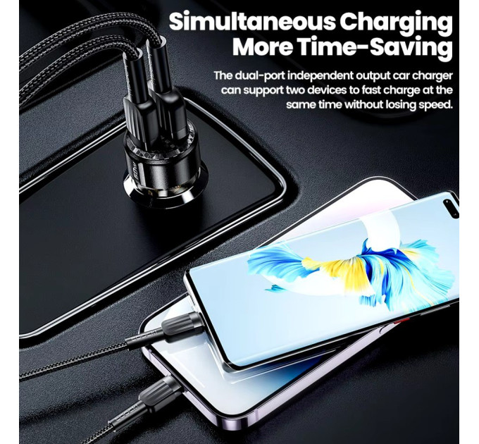 Автомобильное зарядное устройство 60W Toocki PD+QC 1C+1A Fast Car Charger