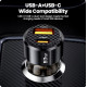 Автомобильное зарядное устройство 60W Toocki PD+QC 1C+1A Fast Car Charger