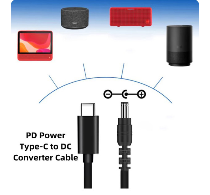 DC-DC Кабель Type-c 12V підвищуючий перетворювач з type-c 5 вольт на 12 вольт для роутера від powerbank