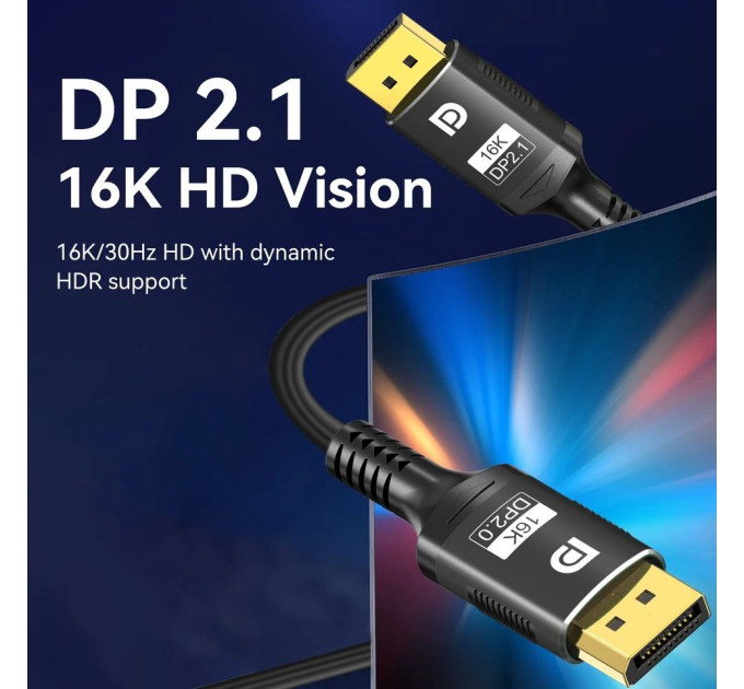 Кабель DisplayPort - DisplayPort 2.1 16K 1м SmartGo