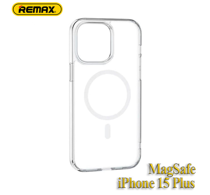 Прозорий чохол iPhone 15 Plus MagSafe Remax Crys Series Magsafe Magnetic Phone Case RM-1690