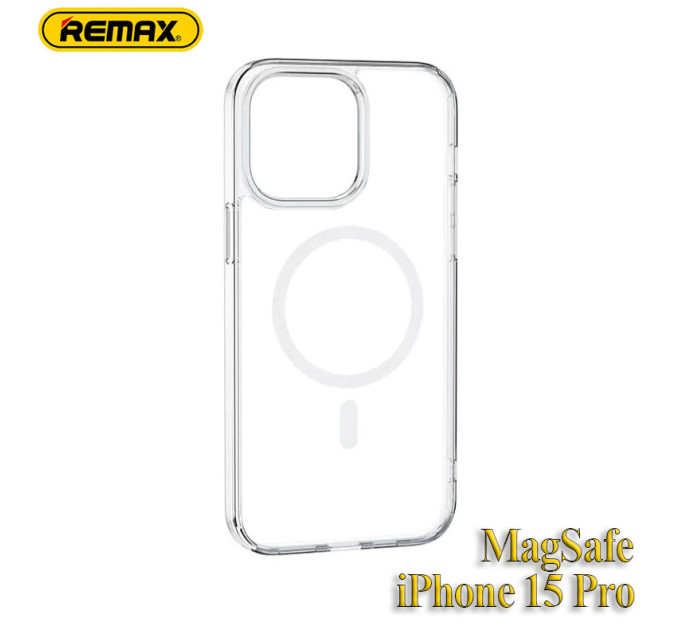 Прозорий чохол iPhone 15 Pro MagSafe Remax Crys Series Magsafe Magnetic Phone Case RM-1690