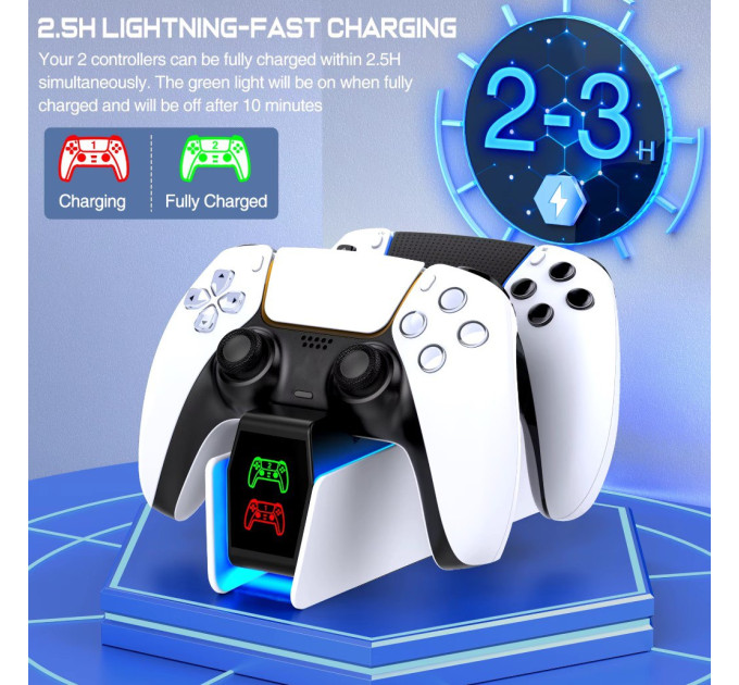 Зарядна док-станція з RGB-підсвіткою для PlayStation 5 PS5