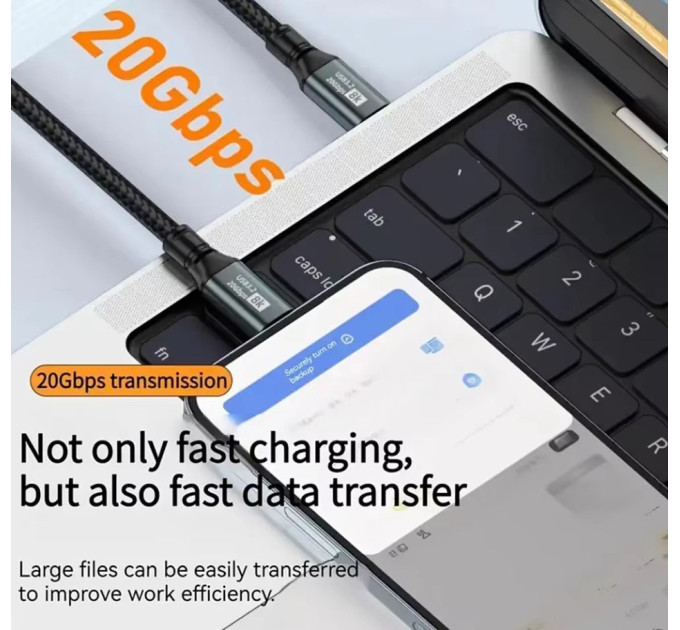 Кабель  Type-c - Type-c Usb 3.2 Type-C Gen2 20Gbps 8K @ 60Hz 100W AV audio video. SmartGo Дата кабель